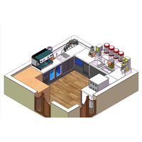 Desain dan Penyediaan Peralatan Bar Kafe dan Restoran, Meja Counter Stainless Steel untuk Milk Tea