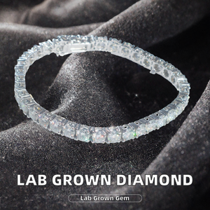 Elegante Brazalete de Plata de Ley con Diamante Cultivado en Laboratorio de 6MM para Hombre y Mujer, Corte Brillante Cuadrado, Accesorio de Lujo Dorado Zhong min - Product Image 2