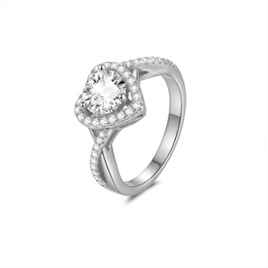 แหวนมอสซาไนต์เงินแท้ S925 รุ่น Heart Halo ปี 2026 ของขวัญขอแต่งงานสุดหรู แหวนนิ้วอเนกประสงค์ ดีไซน์สวยงามสำหรับผู้หญิง - Product Image 2