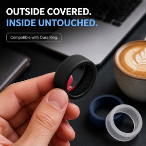 Coque de protection en silicone pour Oura Ring 5/4 Galaxy Ring RingConn Ultrahuman, pour le bureau et les trajets quotidiens, couleur marine et bordeaux - Product Image 5