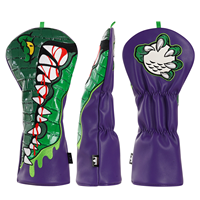 Accessoires de golf en gros : Housse de tête de club de golf souple et portable, motif crocodile élégant, de luxe, imperméable, en cuir pour driver