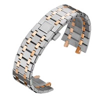Jettda Original Solid 304L correa de reloj de acero inoxidable 26mm AP correa de metal cepillado con hebilla de doble broche de despliegue de lujo