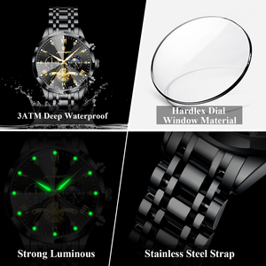 Reloj de Cuarzo para Hombre Poedagar 938, Cronógrafo, Resistente al Agua, Luminoso, de Lujo, en Acero Inoxidable - Product Image 5