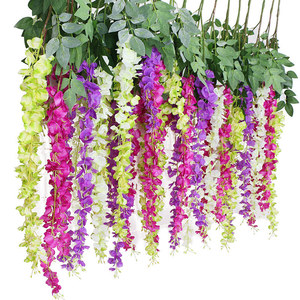 Fleurs artificielles de glycine Zhang Jia 100cm 200cm, bouquet de fleurs de savon, plantes suspendues décoratives pour mariage, extérieur et maison - Product Image 4