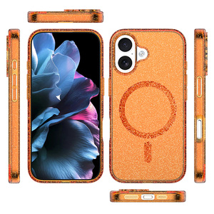 Funda antigolpes <span class=keywords><strong>Singstar</strong></span> de TPU+PC con brillantina para celular, para iPhone 16, con diseño brillante. - Product Image 1