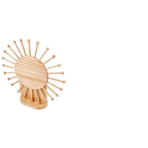 Solid Wood Wall Mounted Tie Scarf <b>Hanger</b> Round <b>Key</b> Rack Clothing Organizer 1 Layer - Product Image 5