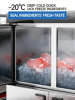 Congélateur vertical en acier inoxydable, refroidisseur à air, réfrigérateur commercial à température unique, réfrigérateur vertical pour restaurant