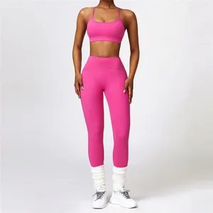 New Environmental friendly regenerative yoga women's fitness suit Running sports tight bra legging set