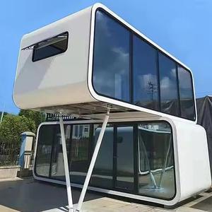 Cabane en bois Apple Tiny House ignifuge et imperméable, maison en conteneur pour le <span class=keywords><strong>camping</strong></span> et la résidence, 20 pieds avec 2 chambres, conteneur portable - Product Image 2