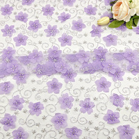Nouveau Style RX7096 broderie lourde perle couleur violette paillettes perle Tube broderie tissu pour matériel de robe de mariée transfrontalière