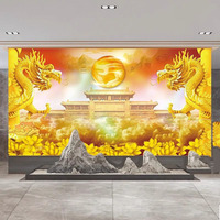 Mur Tissu Bouddhiste Hall Xianjia Taoïste Bouddhiste Murale Fond Entrée Temple Taoïste Culte Jeûne Église Papier Peint