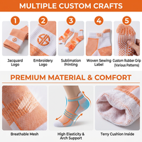Chaussettes de compression unies tricotées pour le sport, pour femmes et jeunes, idéales pour le fitness, la course, le saut et le yoga