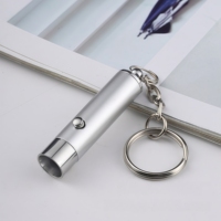 Mini lampe torche LED personnalisée avec logo, porte-clés en métal, lampe LED portable pour cadeau promotionnel, souvenir d'événement professionnel