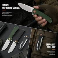 Couteau pliant tactique de survie en plein air, lame en acier 8cr13, manche en lin, OEM BSCI, EDC