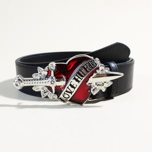 <span class=keywords><strong>Ceinture</strong></span> pour homme de style punk vintage européen et américain, design à flèche unique et cœur percé, en alliage, PU et plastique, ceintures transfrontalières - Product Image 4