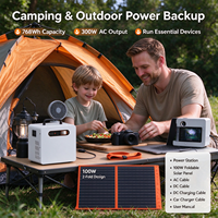 300W 768Wh LiFePO4 Stasiun Daya Portabel Kit Generator Tenaga Surya 100W Panel Surya Lipat untuk Berkemah RV Luar Ruangan Tenaga Listrik Off Grid