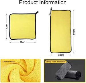 Serviette en microfibre tricotée à séchage rapide pour le lavage et l'entretien professionnel des voitures - Qualité supérieure pour usage domestique - Product Image 3