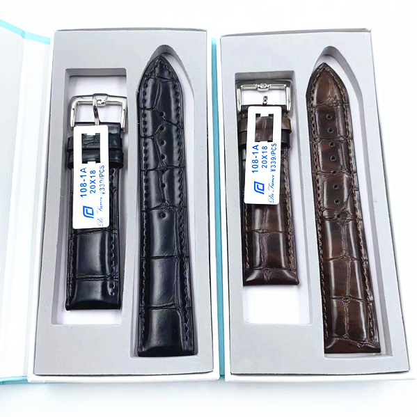 High Quality 108-1A Genuine Leather Strap with Bamboo Knot Pattern Soft Cowhide Watch Strap for Watchmakers