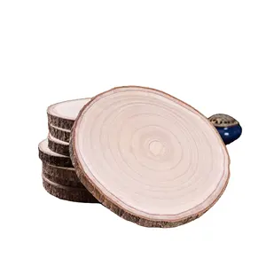 Çevre dostu Paulownia ahşap yuvarlak dilim bitmemiş doğal yuvarlak Paulownia ahşap ağaç disk DIY el sanatları için ahşap kütük ağaç dilimleri