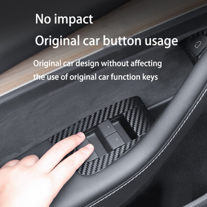 Para Tesla modelo Y 2021-2024 elevador de ventana interruptor botones Panel pegatinas decorativas embellecedor fibra de carbono decoración de coche - Product Image 4
