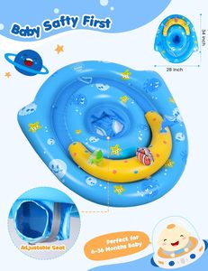 Lamicall Inflatable PVC bé hồ bơi <span class=keywords><strong>Float</strong></span> odsf05 Toddler bơi với chơi giao diện điều khiển Cá Heo Cá Hề rùa đồ chơi cho <5 hành khách - Product Image 4