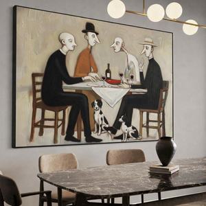 Peinture à l'huile contemporaine réaliste et chaude, texturée à l'impasto, peinte à la main, tons neutres doux, décoration murale intérieure pour la maison - Product Image 3