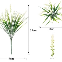 Bouquet de lavande artificielle européenne en pot, décoration anti-UV, plantes vertes en plastique, best-seller