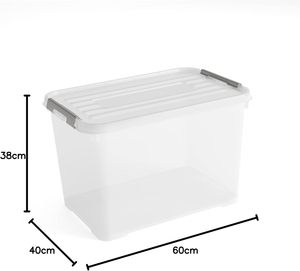 Hot Selling PP Plastic Injection Rectangle Storage <b>Box</b> Handle Classic Sustainable Clothing Organizer <b>Book</b> Organization 50L - Product Image 3
