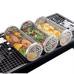 Outil de marche durable <span class=keywords><strong>en</strong></span> métal pour barbecue, grilles rondes à long manche, accessoires de barbecue <span class=keywords><strong>en</strong></span> acier inoxydable 304 de qualité alimentaire - Product Image 1