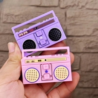 Mini enregistreur de dessins animés porte-clés en PVC, jouet radio pour sac d'école, pendentif cadeau pour couples, vente en gros, petit format