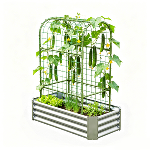 Moderna Jaula Metálica para Jardín de 47.3x24x12 Pulgadas, Valla de Acero Galvanizado para Plantas en Macizos Elevados, Forma Rectangular para Exteriores, Fácil de Instalar - Product Image 3
