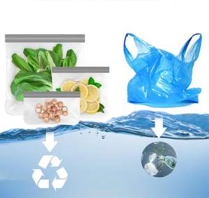 Bolsas de Almacenamiento Reutilizables Huamaohengchun de Plástico PE Clásicas de un Galón, Paquete de 10, Aptas para Lavavajillas, 3 Tamaños, para Marinar Carnes, Sándwiches y Bocadillos - Product Image 4