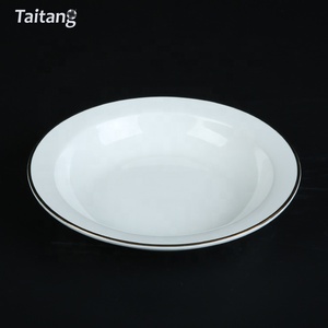 Taitang Hôtel Restaurant <span class=keywords><strong>Assiette</strong></span> <span class=keywords><strong>Creuse</strong></span> Or Blanc Jante Dîner En Céramique <span class=keywords><strong>Assiette</strong></span> <span class=keywords><strong>Creuse</strong></span> Pour La Salade de Pâtes - Product Image 2