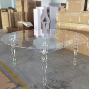 Table de salle à manger ronde transparente en acrylique, de qualité supérieure, pour mariage, événement, banquet, fête, vente en gros, usine Sinoperfect - Product Image 1