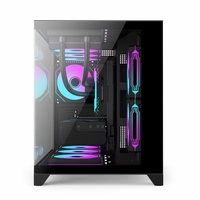 Venta al por mayor de aluminio Gaming PC Case Panel de vidrio templado vista completa Desktop Computer Case RGB MATX Case PC Gabinete Carcasa para PC