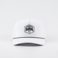 Casquette unisexe structurée à 5 panneaux en tissu Oxford Dobby, respirante, imperméable, à motifs léopard, losanges et pois, réglable avec cordon et caoutchouc personnalisé, vente en gros