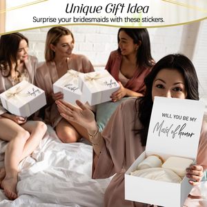 Boîtes de demande en mariage pour demoiselles d'honneur abricot, boîtes cadeaux de mariage avec couvercles, boîte de demande en mariage pour fête de mariage - Product Image 5