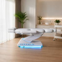 Cama de Belleza Eléctrica de 4 Motores con Reposabrazos Extraíbles, Altura Ajustable, para Salón, Spa, Tatuajes y Tratamientos Faciales