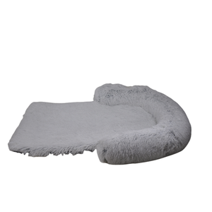 불안한 애완 동물을위한 메모리 폼 인조 모피 소재 솔리드 패턴이있는 프리미엄 수제 정형 개 침대 이동식 불안 소파 - Product Image 2