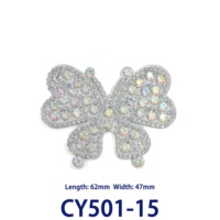 Ornement de chaussure papillon multicolore en strass AB, base souple, accessoire de décoration de chaussure DIY CY501 15