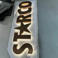 Huruf Saluran Stainless Steel Custom untuk Luar & Dalam Ruangan dengan Lampu LED Backlit, Papan Nama Bercahaya untuk Kantor, Toko, Hotel, Mal