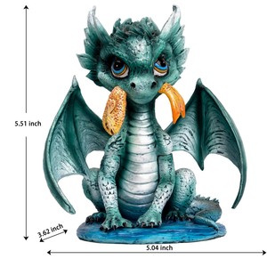 פסלון דג דרקון משרף, קישוט ביתי חמוד בעבודת יד עם פרטים עדינים וצביעה ידנית, דגם QYB007 CN GUA - Product Image 6