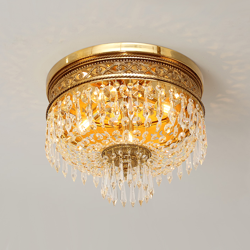 Baroque Luxury Home Living Room Bedroom Corridor E14 Led Pop Ceiling Crystal Lamp Modern Brass Ceiling Light · image 4