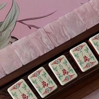 Tuiles de Mahjong Américaines en Opale Rose de Luxe, Ensemble de 160 Tuiles, Artisanat en Acrylique Premium, Collection Héritage Chinois pour les Vacances