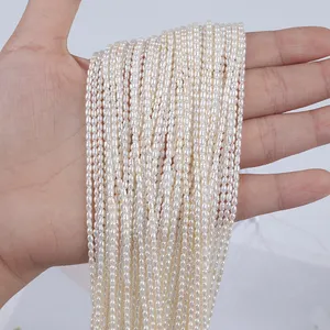 2-2.5mm AAA tiny good quality pearls natural freshwater white pearl high luster rice pearl beads