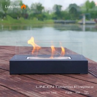 Moderne Décoratif Rectangulaire Extérieur Portable Véritable Feu Cheminée Lumière Chauffe BBQ Grills mini foyer