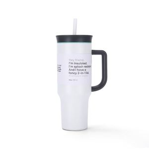 Custom New Style 40Oz Stainless Steel Stylish <b>Large</b> Capacity Vacuum Insulated Car Thermos Tumbler Mug <b>Cup</b> With Straw Handle - Product Image 3