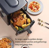 Four électrique multifonctionnel de cuisine 1300W avec protection contre la surchauffe, friteuse à air intelligente grande capacité 5L sans huile et visible