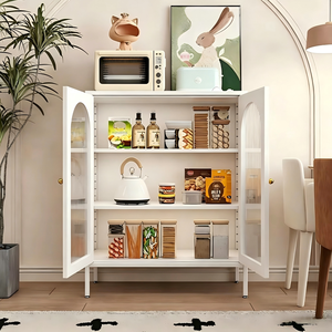 Meuble de rangement de <span class=keywords><strong>cuisine</strong></span> moderne avec étagères réglables et base surélevée pour un nettoyage facile, servant également de buffet dans le couloir - Product Image 2