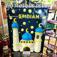 Mosquée gonflable personnalisée NoveltyParty de 6 pieds pour l'Aïd Moubarak, décorations du Hajj et du Ramadan, LED, polyester, imperméable, durable, portable